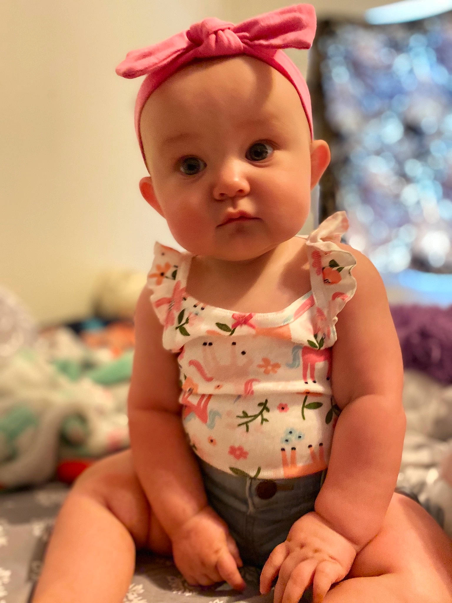 Jaycee joined the competition — help win amazing prizes! baby, baby_toddler_clothing, cheek, child, headband, headgear, neck, person, sitting, skin, toddler