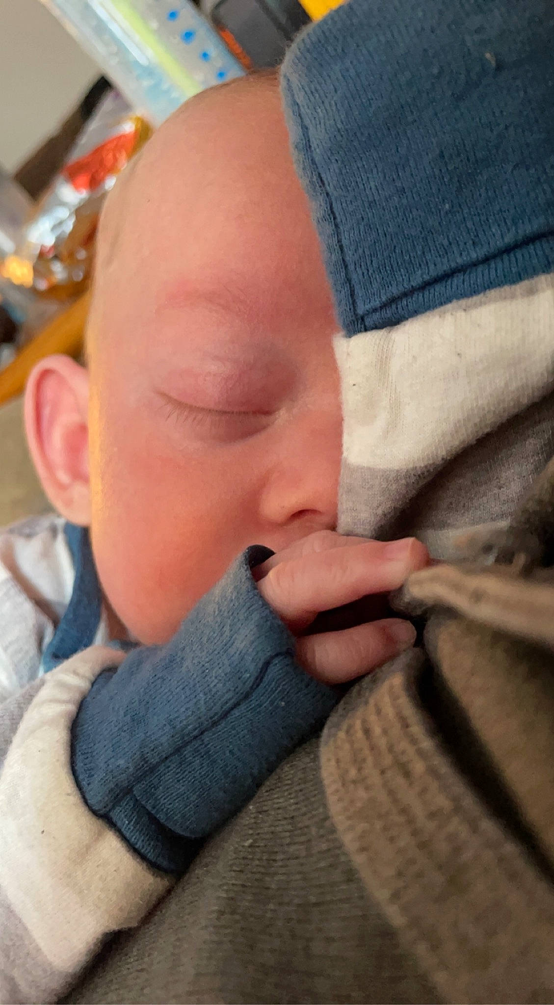 Damian is registered to the contest to win money with this photo: baby, baby_sleeping, baby_toddler_clothing, cheek, child, comfort, elbow, eyelash, finger, gesture, nail, neck, nose, person, skin, sleeve, thumb, toddler, wood, wrinkle