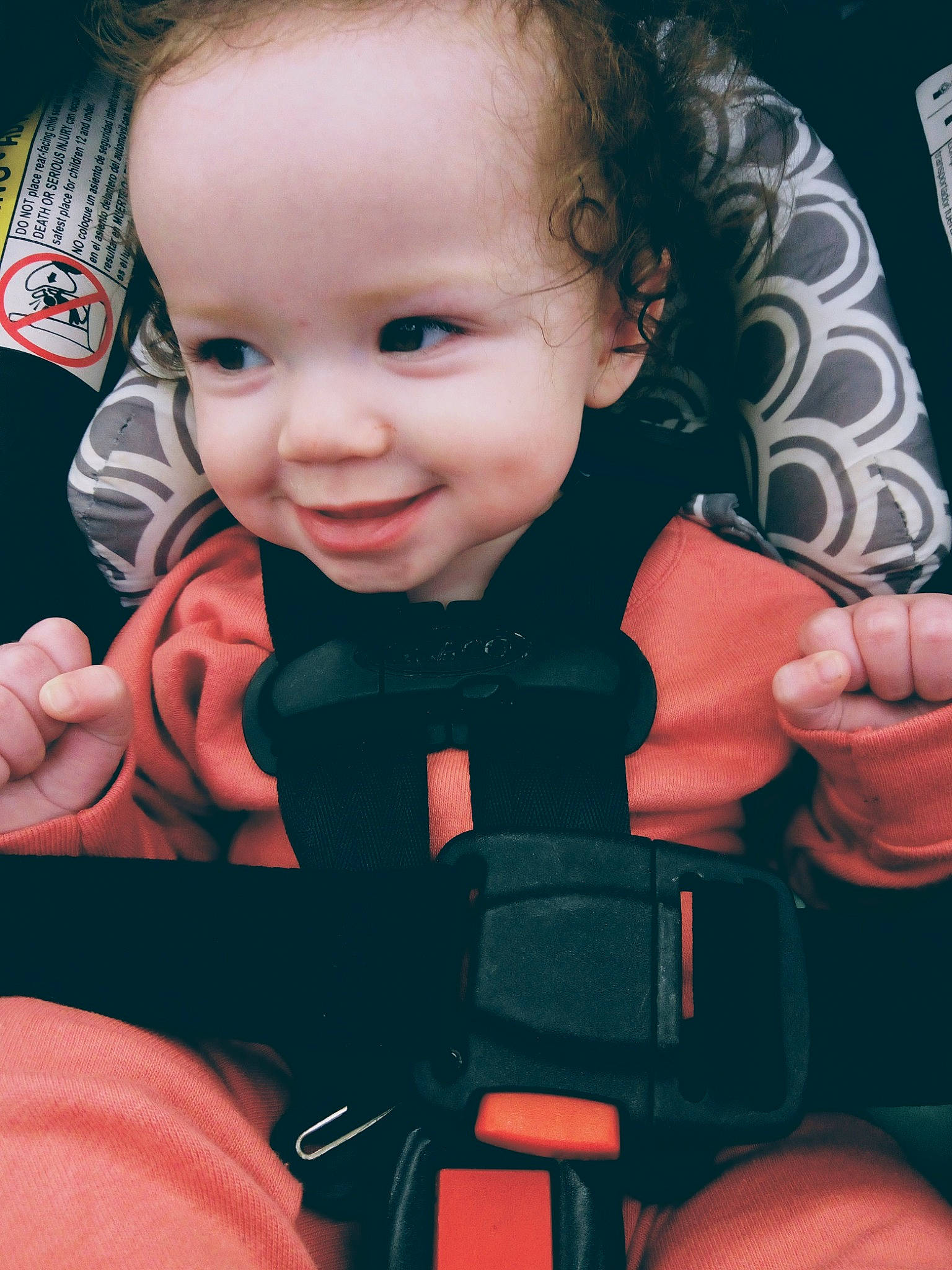 Sienna joined the competition — help win amazing prizes! baby, baby_carriage, baby_toddler_clothing, cheek, child, eye, finger, flash_photography, gesture, hand, happy, iris, joy, mouth, nose, people, person, product, skin, smile