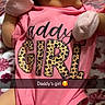 newborn, baby, infant, sleeping, pink_outfit, mittens, onesie, girl, portrait, closeup, face, bed, blanket, text_overlay, caption, leopard_print, indoors, lying_down, family_photo, cute