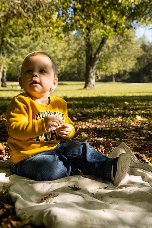 Jordan joined the competition — help win amazing prizes! baby, baby_toddler_clothing, deciduous, face, fun, grass, happy, jeans, landscape, leisure, people_in_nature, person, plant, smile, sunlight, tints_and_shades, toddler, tree, wood, woody_plant