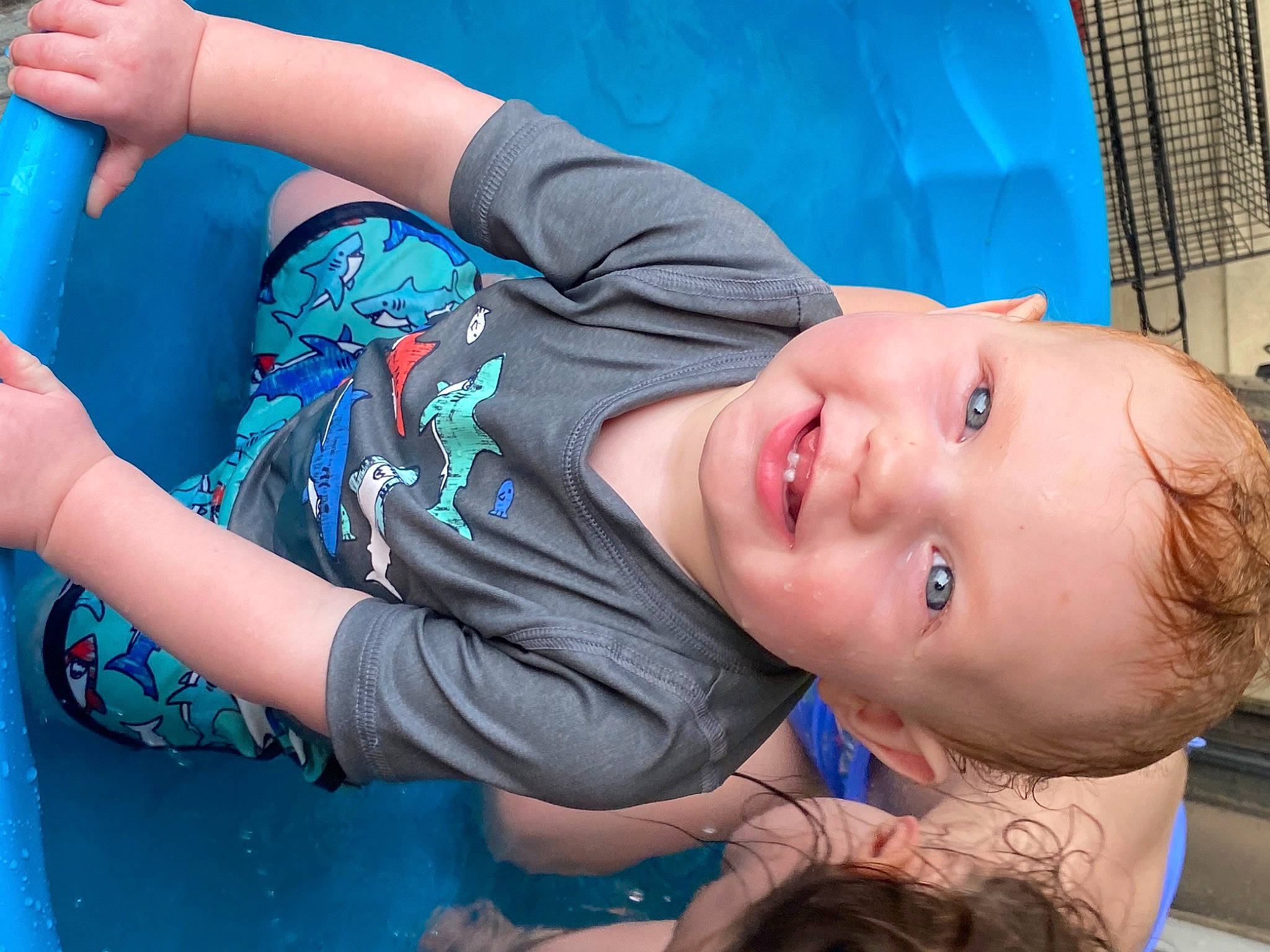 Elliott joined the competition — help win amazing prizes! baby, blue, cheek, child, ear, eye, fun, happy, joy, leisure, mouth, neck, nose, person, skin, smile, toddler