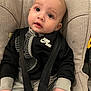 Aymen a rejoint le concours — aidez-le/la à gagner de superbes lots ! baby, child, car_seat, seatbelt, clothing, jacket, face, hand, infant, looking, eyes, cute, indoor, person, apparel, sitting, straps, fabric, portrait, young