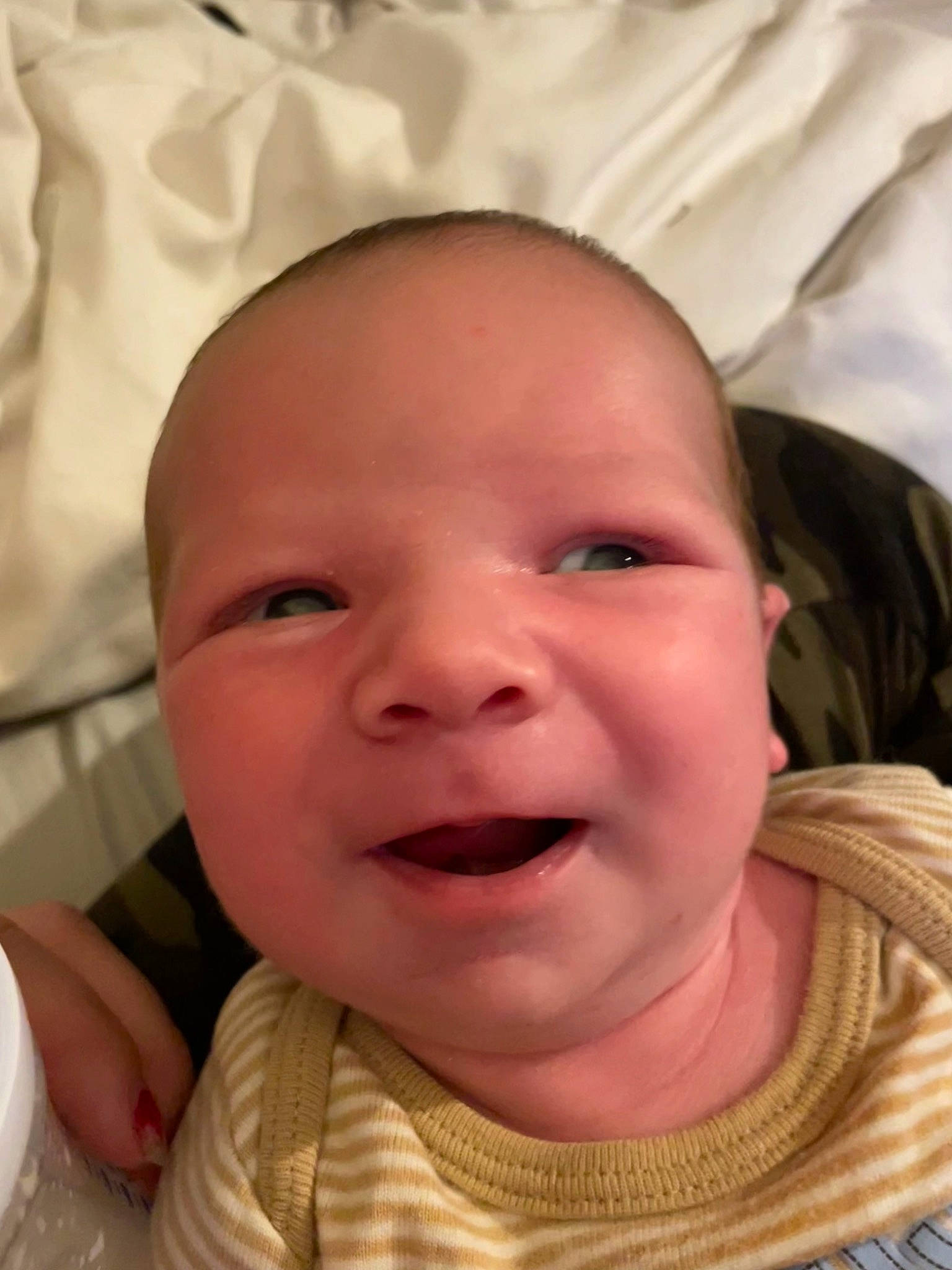 Charlie is registered to the contest to win money with this photo: baby, cheek, chin, eye, eyebrow, eyelash, face, facial_expression, forehead, happy, head, iris, lip, mouth, neck, nose, organ, person, skin, smile