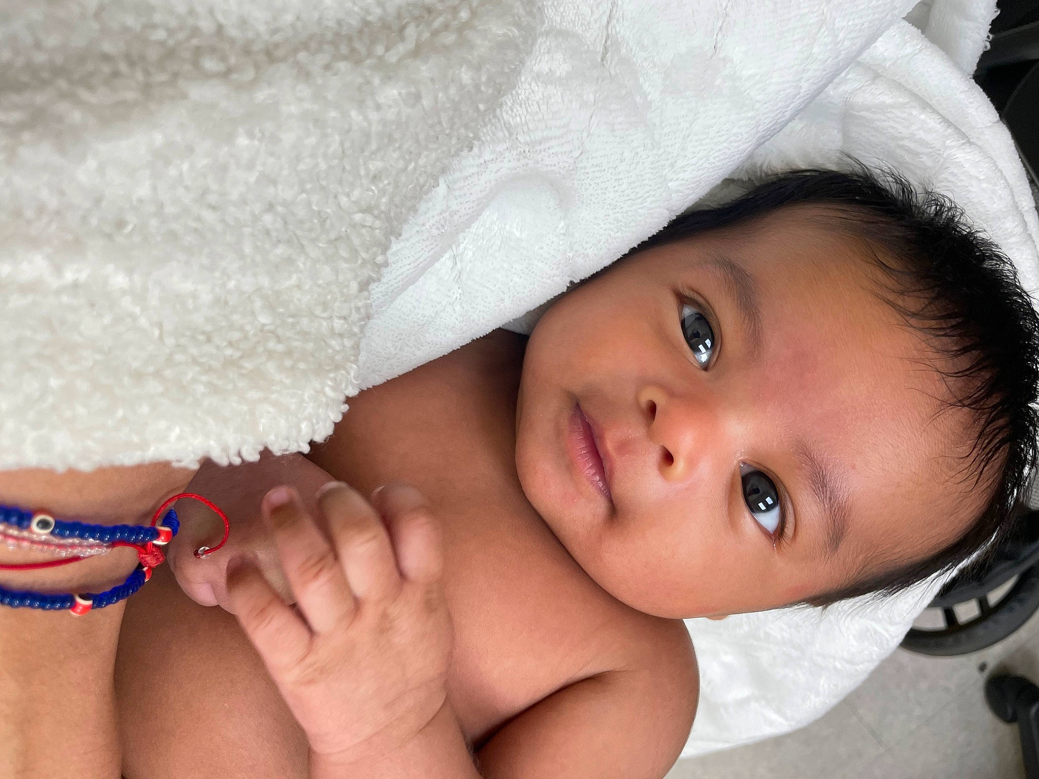 Princeton joined the competition — help win amazing prizes! baby, child, close_up, comfort, eye, eyelash, finger, flash_photography, hand, happy, headgear, iris, lip, organ, person, skin, textile, thumb, toddler, white