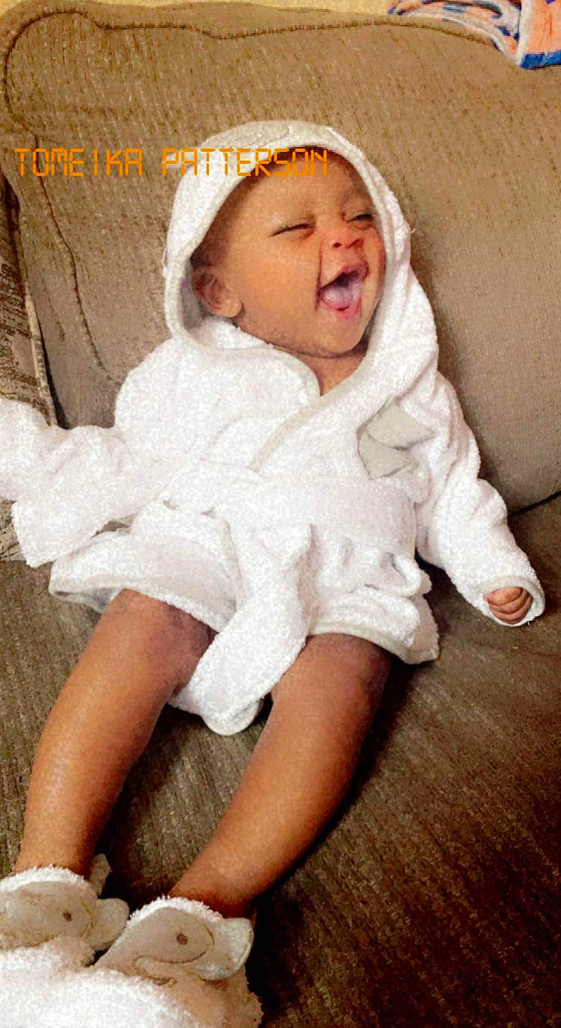 A'Myll is registered to the contest to win money with this photo: baby, baby_sleeping, baby_toddler_clothing, cap, child, comfort, eye, face, finger, flash_photography, flooring, fur, headgear, human_leg, linens, person, skin, sleeve, thigh, toddler