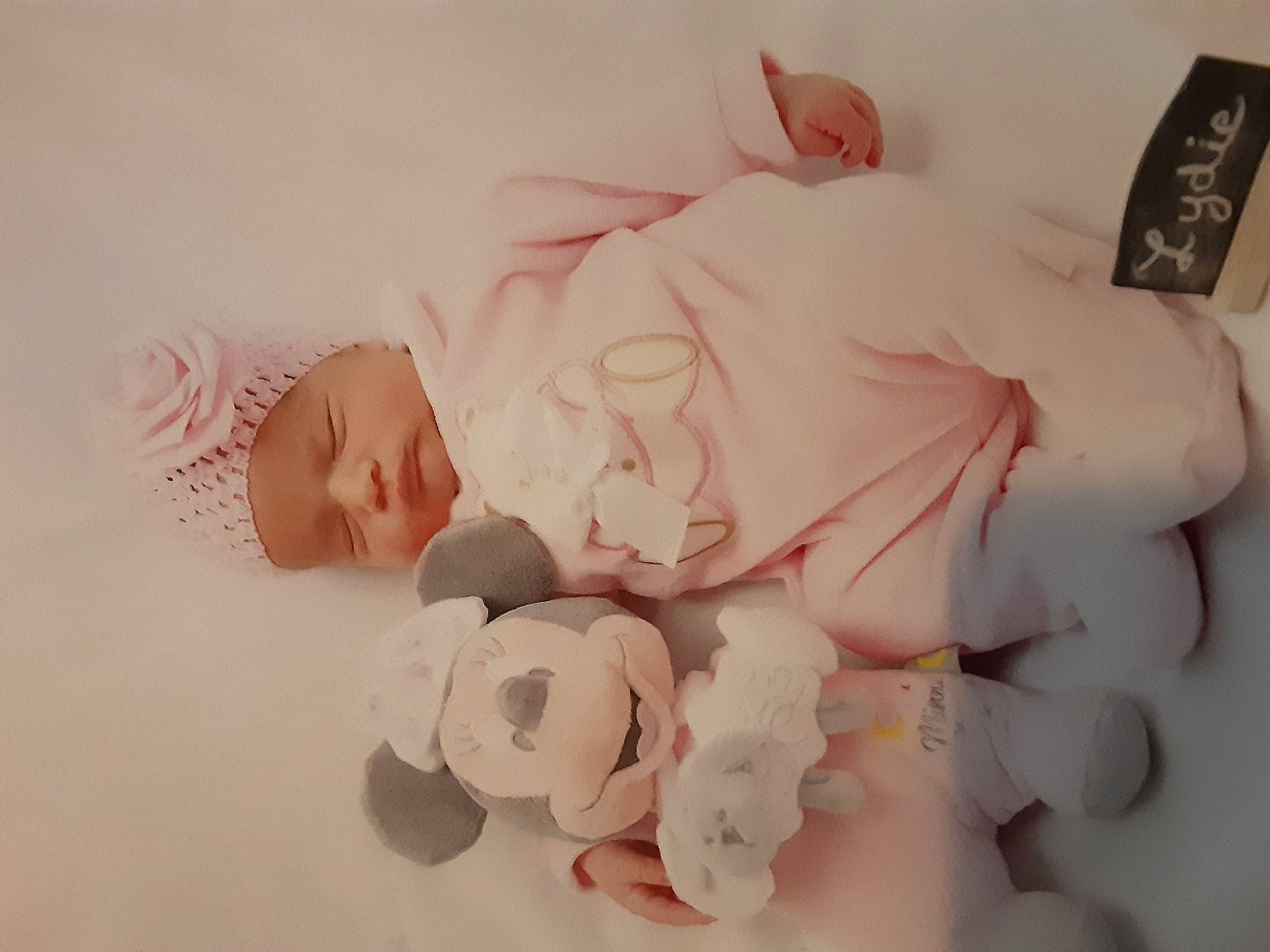 Lydie a rejoint le concours — aidez-le/la à gagner de superbes lots ! baby, baby_products, baby_toddler_clothing, child, comfort, cut_flowers, hair_accessory, hand, headwear, nail, peach, person, petal, pink, room, rose, rose_family, rose_order, sweetness, toddler