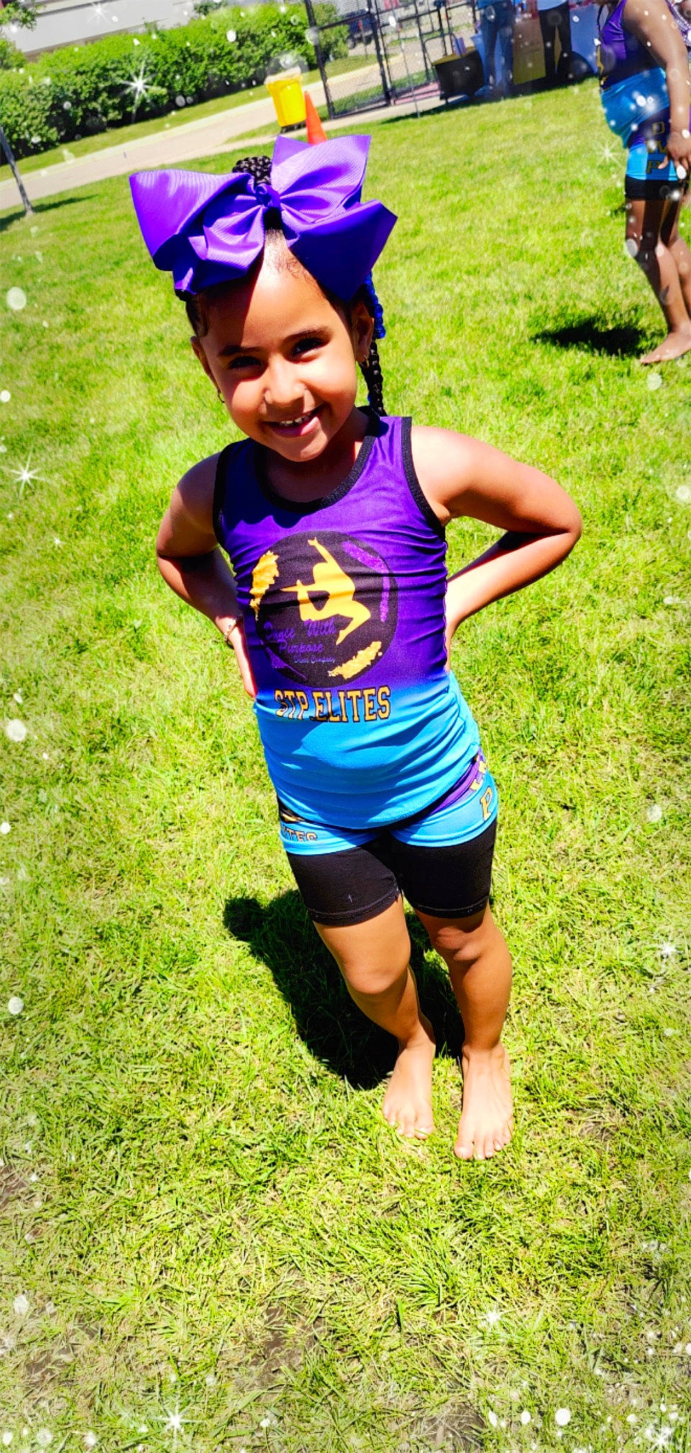 Mackenzie joined the competition — help win amazing prizes! athlete, baseball_cap, cap, cycling_shorts, electric_blue, exercise, fun, grass, happy, headwear, joy, leisure, person, personal_protective_equipment, plant, recreation, running, shorts, smile, sports_uniform