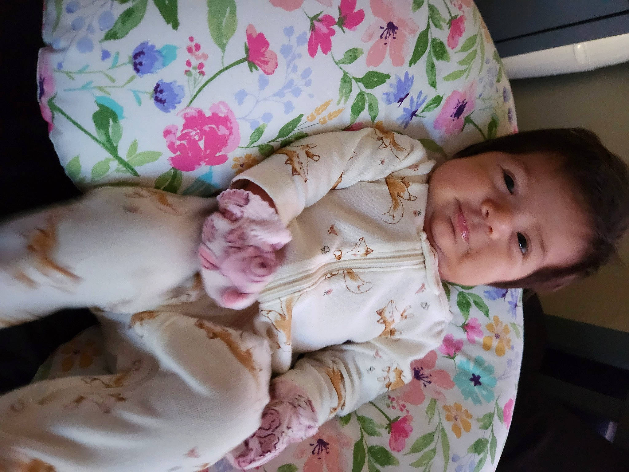 Ariel joined the competition — help win amazing prizes! baby, baby_products, baby_toddler_clothing, cheek, child, comfort, eye, face, fashion_accessory, head, linens, pattern, person, pink, room, sitting, skin, sleep, sleeve, textile