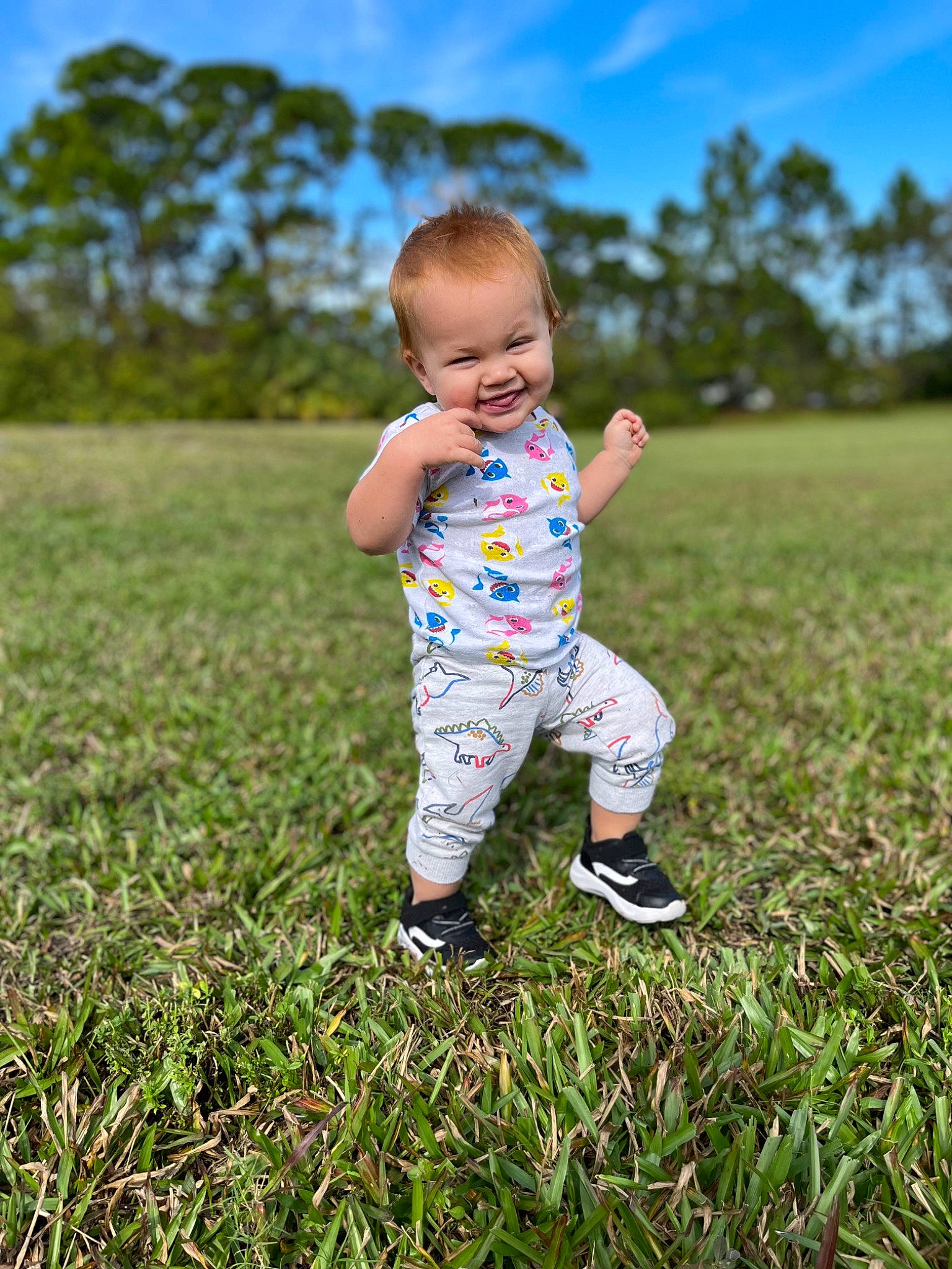 Greyson is registered to the contest to win money with this photo: baby, baby_toddler_clothing, ball, child, cloud, flash_photography, fun, grass, grass_family, grassland, happy, joy, meadow, people_in_nature, person, plant, playing_with_kids, sky, smile, sunlight