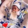 Prince joined the competition — help win amazing prizes! baby, blanket, pacifier, hat, mittens, baby_rocker, cushion, blue, white, indoor, infant, cute, love, heart_emoji, cozy, soft, sleepy, newborn, child, portrait
