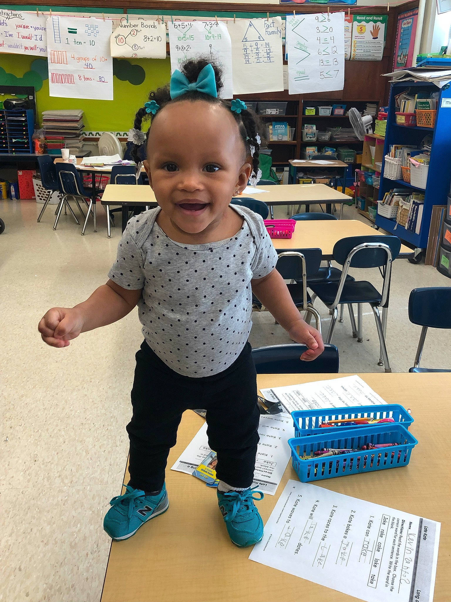 Kailynn is registered to the contest to win money with this photo: building, child, joy, kindergarten, learning, person, play, room, smile, t_shirt, toddler