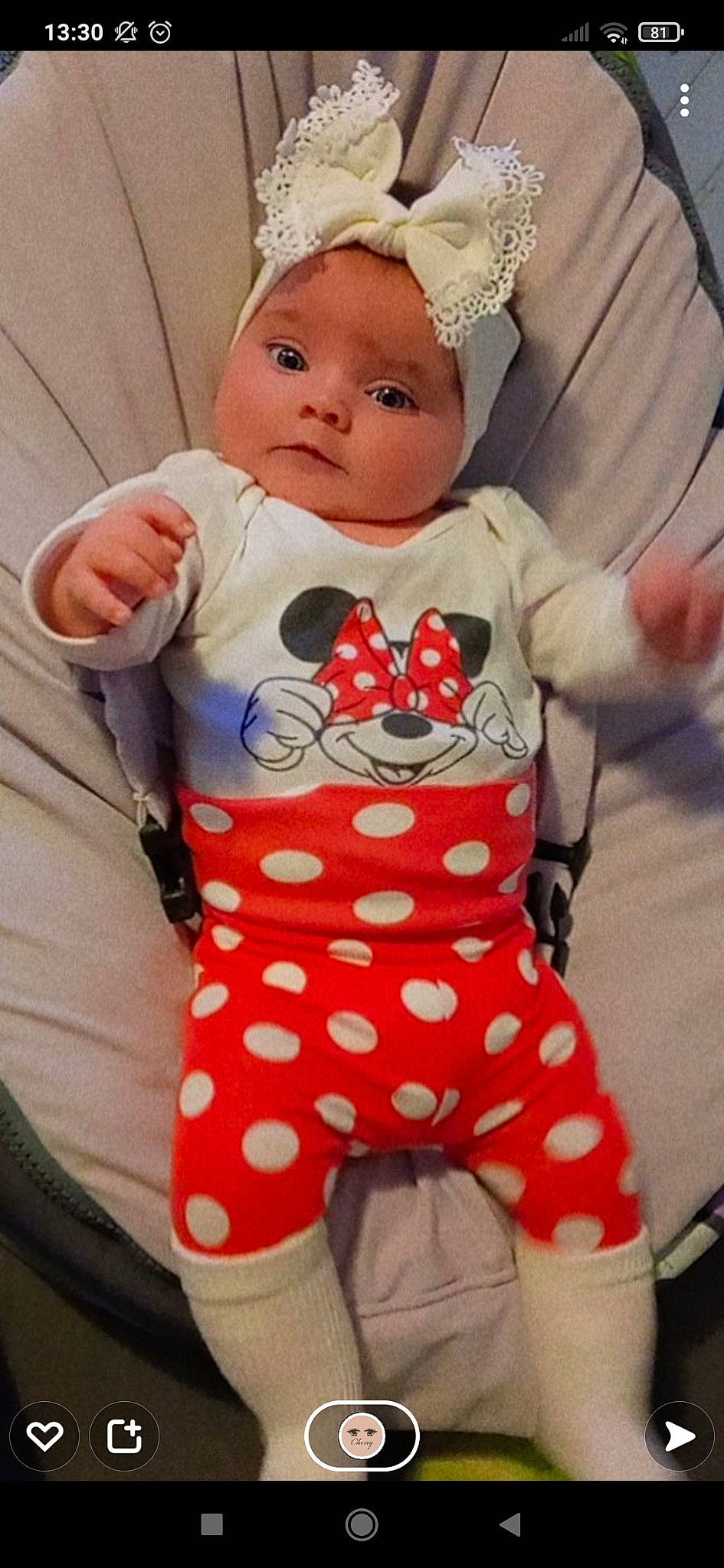 Inna participe au concours pour gagner de l'argent avec cette photo : baby, baby_products, baby_sleeping, baby_toddler_clothing, cap, cheek, child, face, fictional_character, happy, head, human_body, pattern, person, pink, sitting, sleeve, textile, thumb, toddler