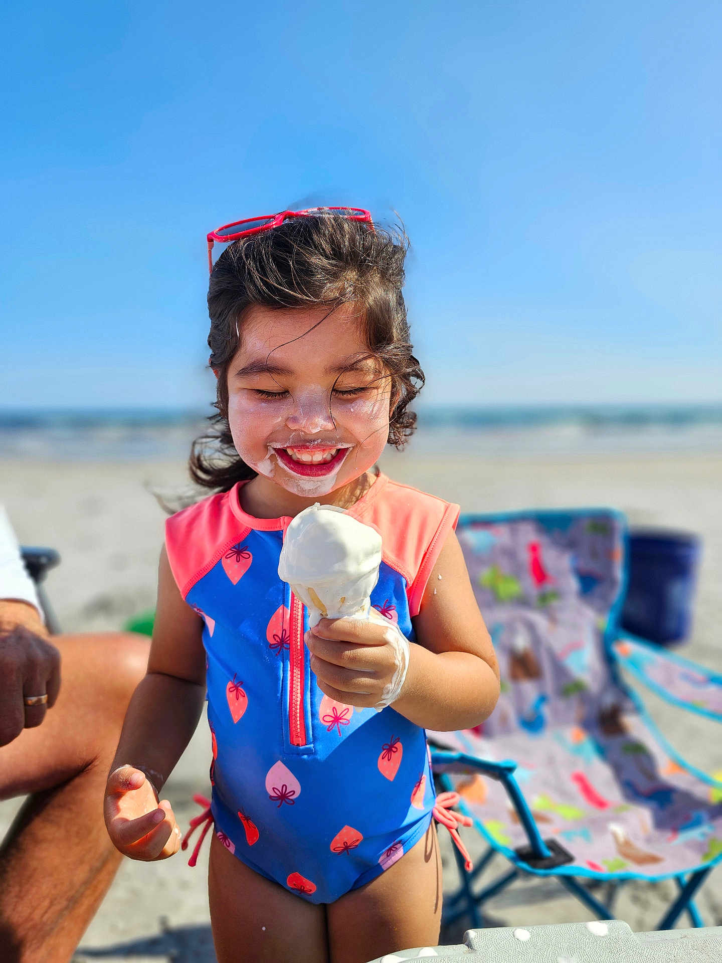 Aurora joined the competition — help win amazing prizes! accessories, baby, child, cream, dessert, eating, face, female, food, frozenyogurt, girl, glasses, happy, head, icecream, jewelry, person, ring, smile, summer