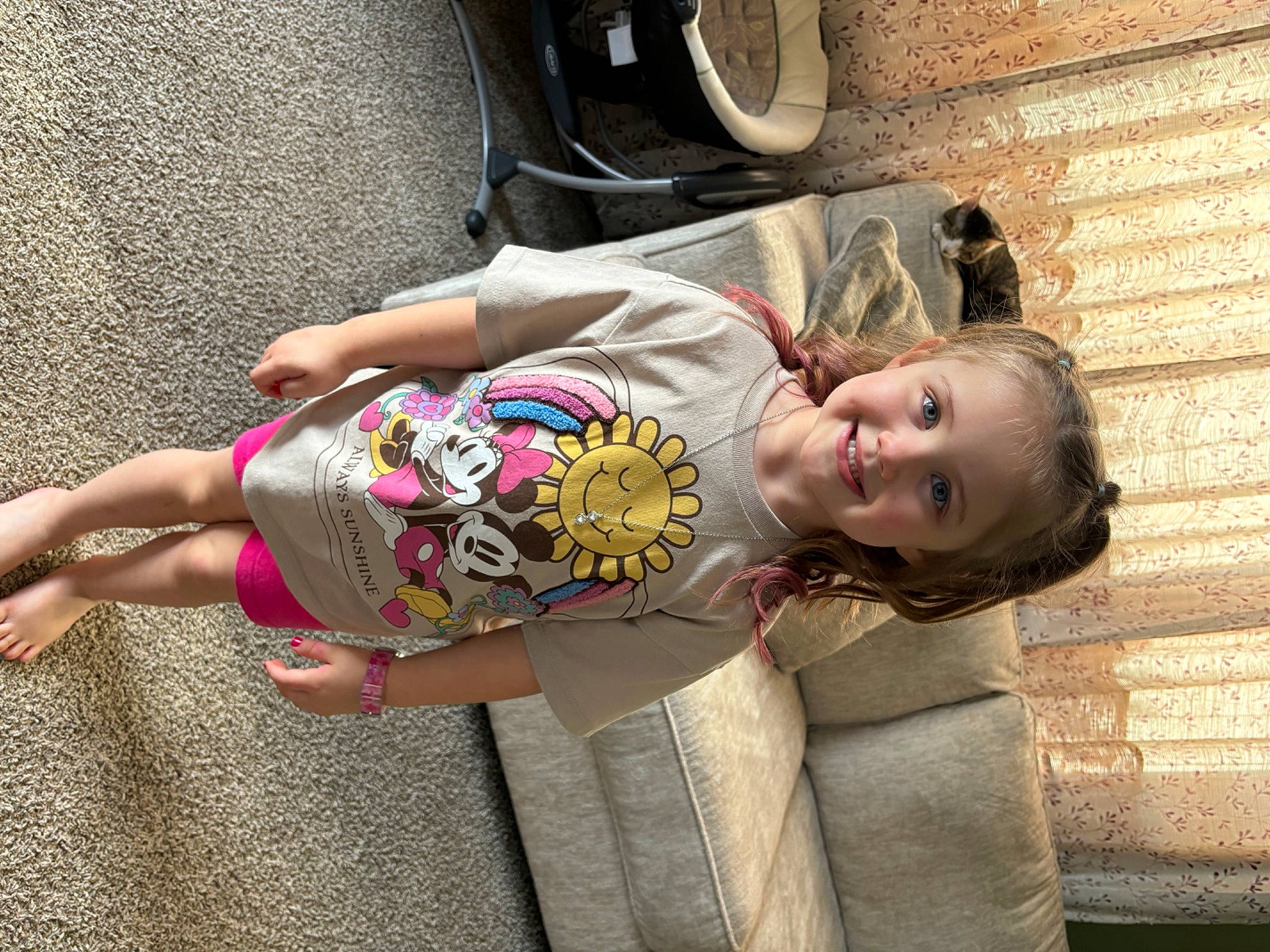 Harper joined the competition — help win amazing prizes! automotive_lighting, automotive_tire, child, dress, fender, flooring, fun, happy, human_leg, joy, person, rim, sidewalk, sitting, smile, synthetic_rubber, thigh, tire, tire_care, toddler