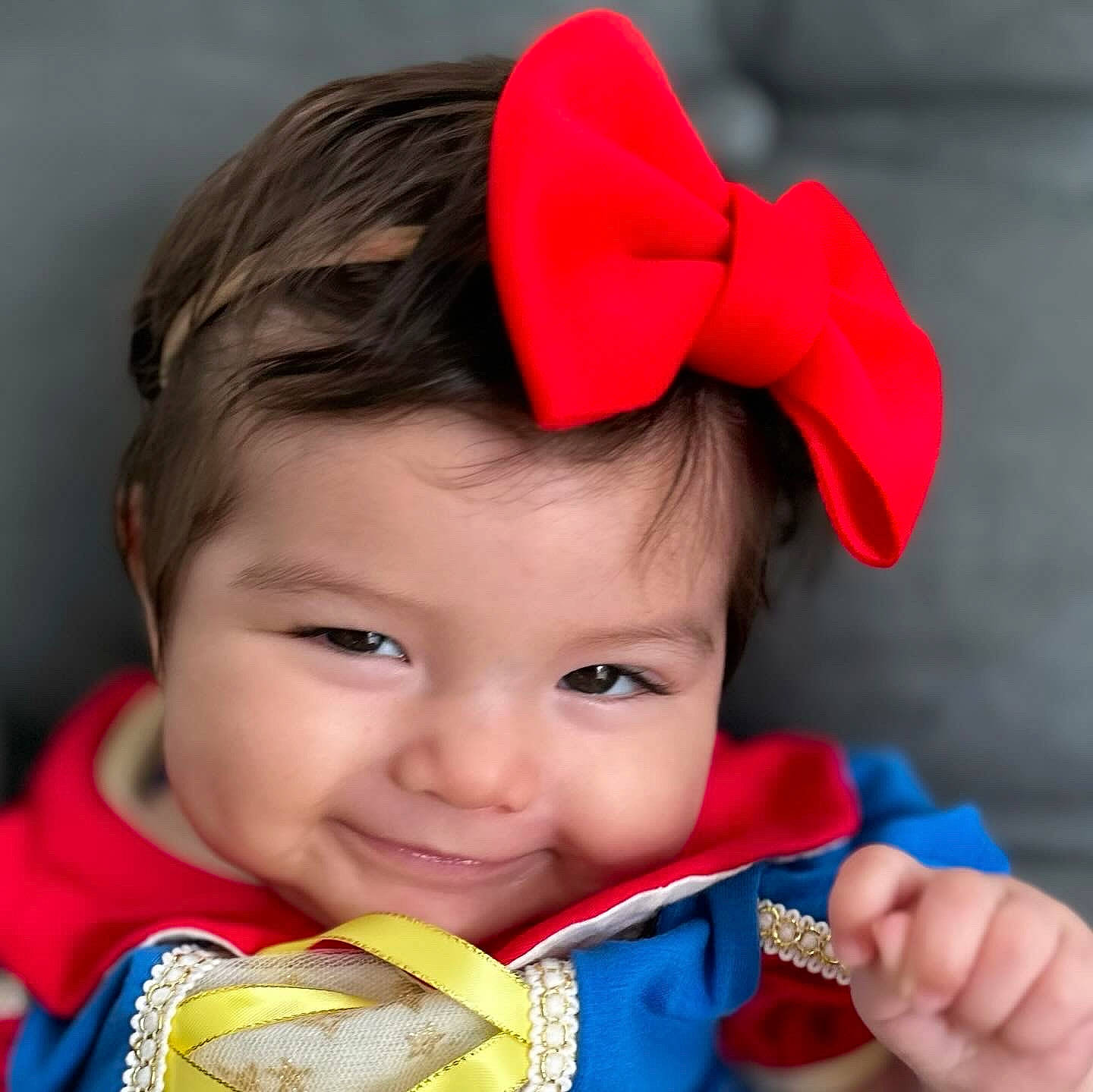 Julianna joined the competition — help win amazing prizes! baby_products, baby_toddler_clothing, beauty, child, costume_hat, electric_blue, fashion_accessory, fictional_character, fun, hair_accessory, hairstyle, happy, hat, head, headband, lip, person, red, skin, smile