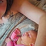 Lilith is registered to the contest to win money with this photo: baby, sleeping, infant, pajamas, blanket, arm, tattoo, person, indoor, closeup, soft_texture, child, resting, pink, newborn, cute, peaceful, skin, human, portrait