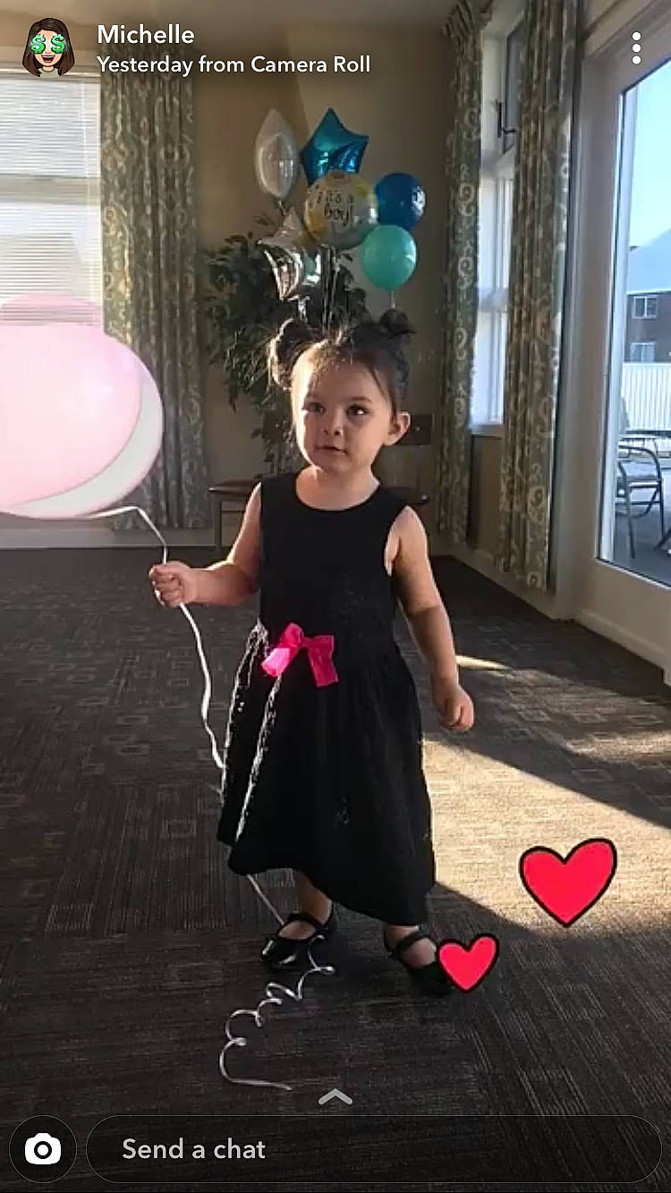 Catalina joined the competition — help win amazing prizes! balloon, child, costume, dress, happy, magenta, party_supply, person, pink, play, shoulder, smile, toddler