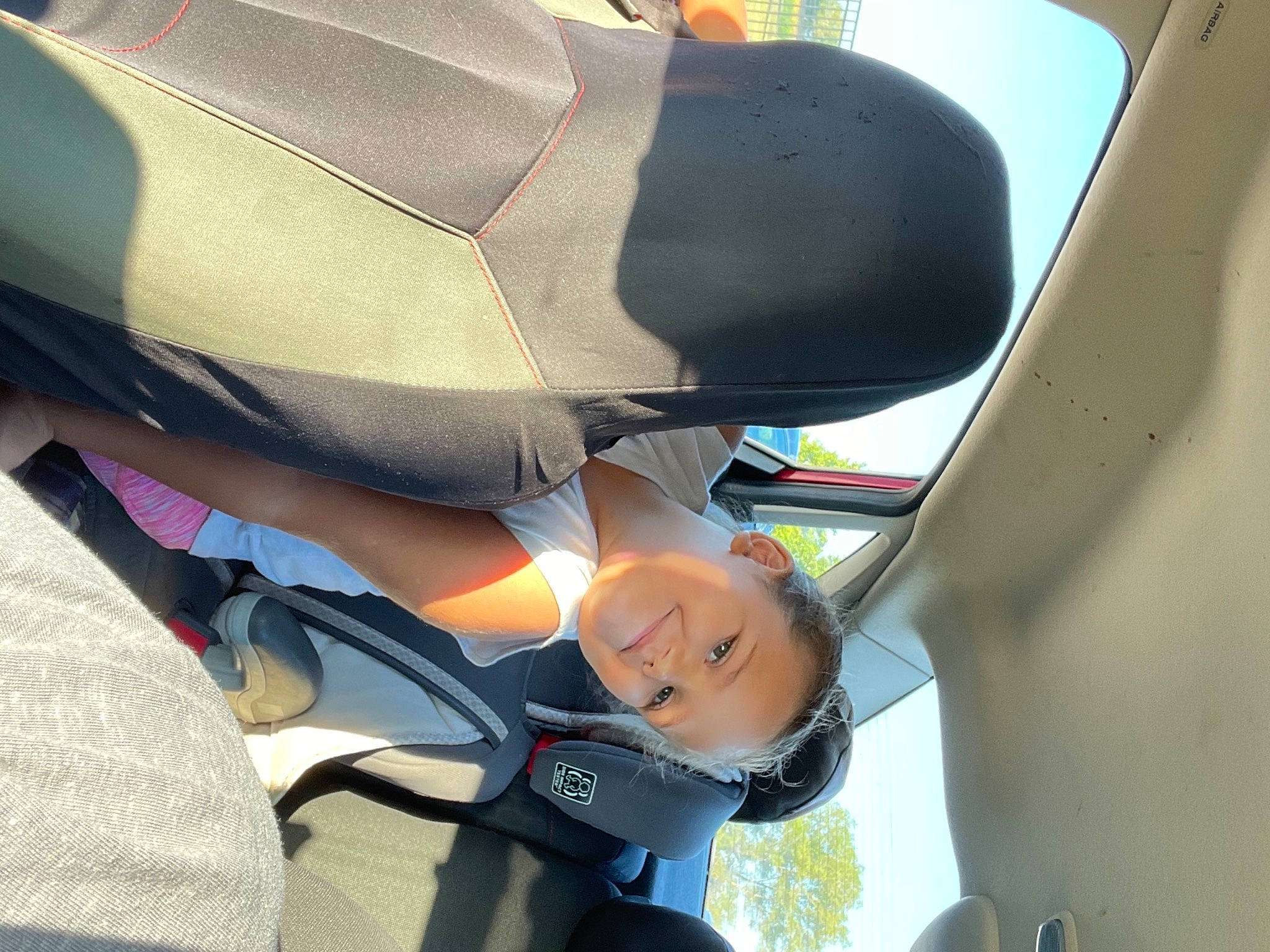 Aleigha is registered to the contest to win money with this photo: auto_part, automotive_design, baby_products, bag, car_seat, child, comfort, eyewear, fun, gesture, joy, luxury_vehicle, motor_vehicle, passenger, person, personal_protective_equipment, recreation, service, smile, travel