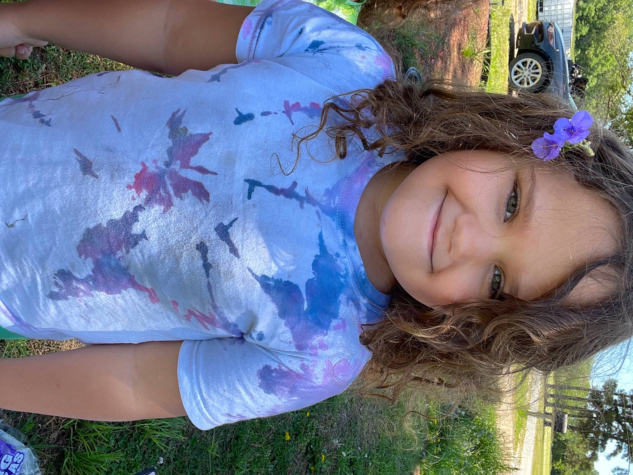 Aleigha is registered to the contest to win money with this photo: black_hair, blue, cool, eyelash, fashion, grass, green, hairstyle, happy, joy, lip, person, pink, plant, purple, skin, sleeve, street_fashion, summer, textile