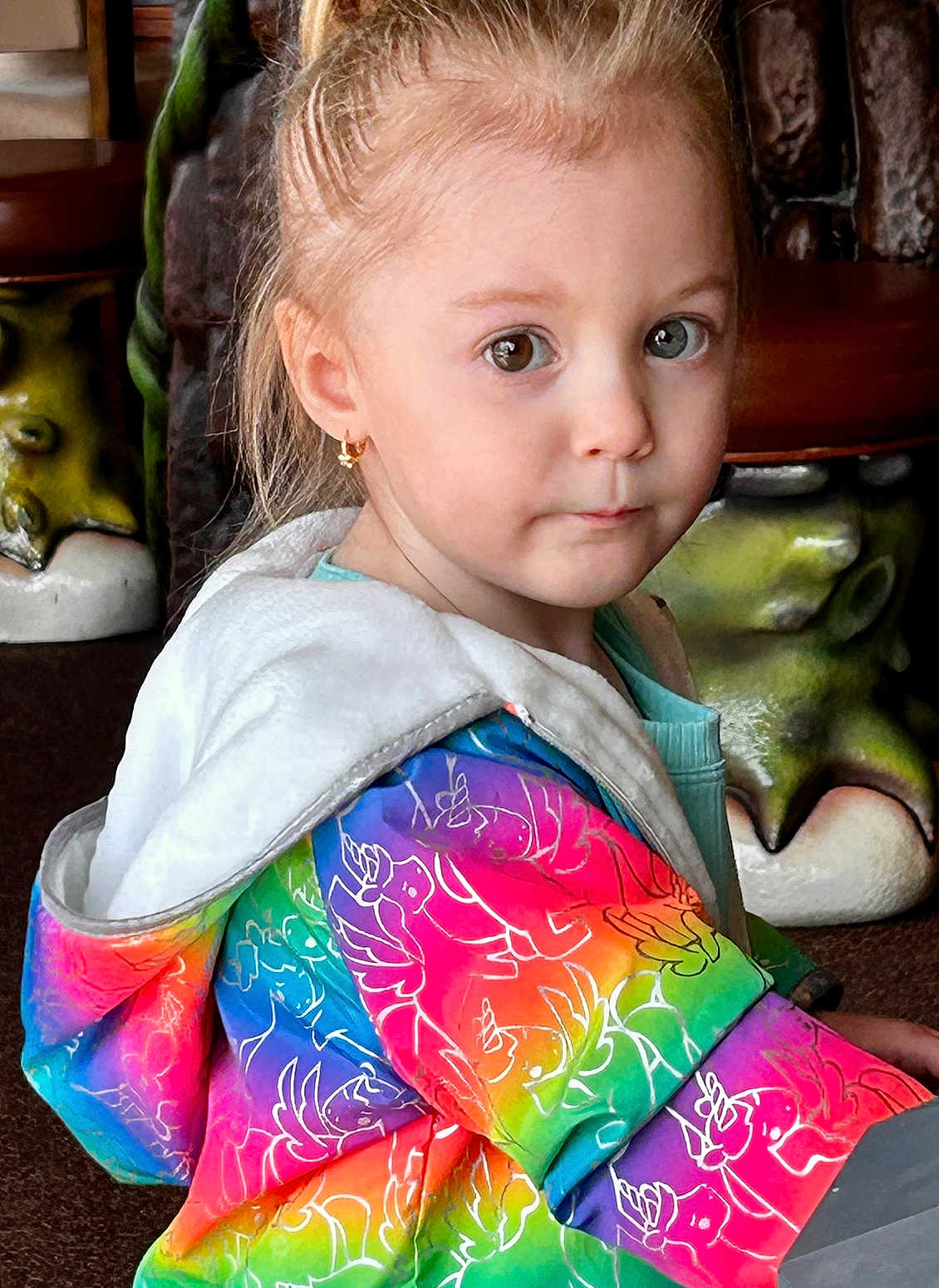 Everleigh joined the competition — help win amazing prizes! blanket, child, clothing, coat, couch, cushion, dress, face, fashion, female, formalwear, girl, gown, head, homedecor, kimono, person, photography, portrait, robe