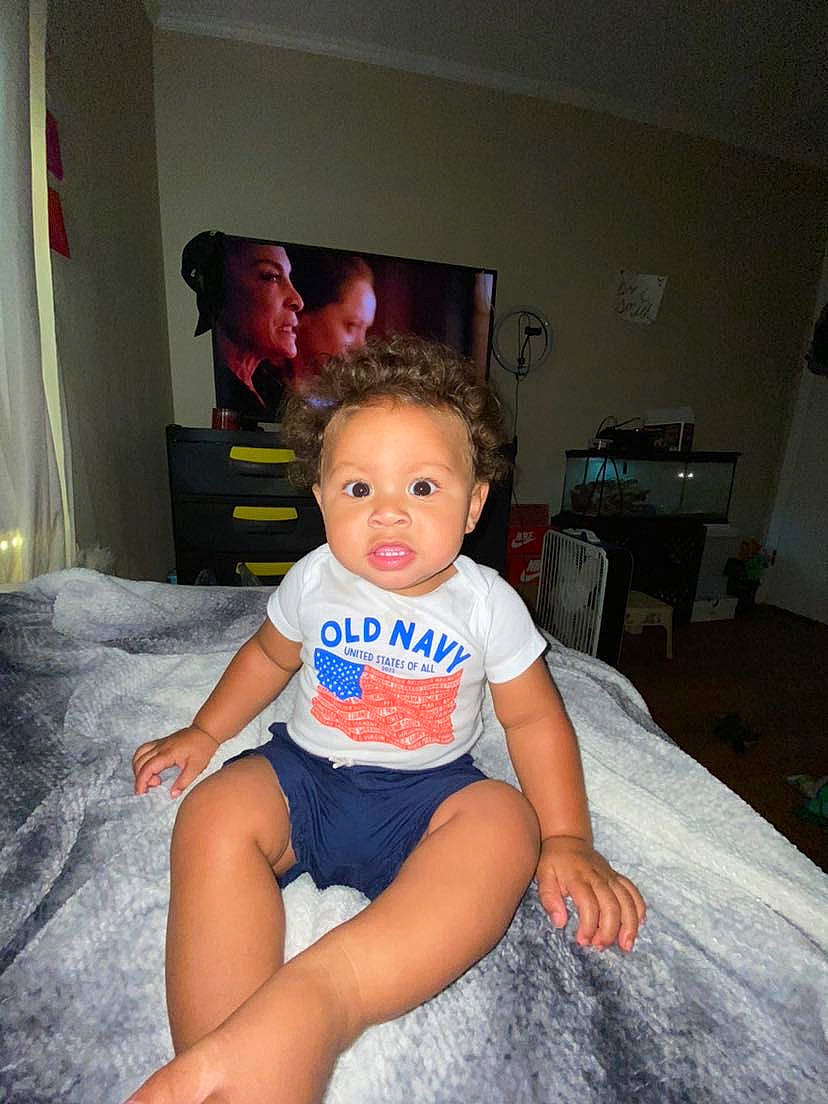 Braelon joined the competition — help win amazing prizes! baby_toddler_clothing, barefoot, comfort, curtain, flash_photography, floor, flooring, fun, happy, human_body, human_leg, knee, lap, leg, mouth, person, skin, t_shirt, thigh, toddler