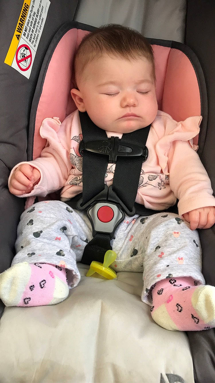 Alexia joined the competition — help win amazing prizes! arm, baby, baby_carriage, baby_toddler_clothing, cheek, comfort, eye, face, finger, hand, head, human_body, leg, mouth, person, pink, product, skin, sleeve, textile