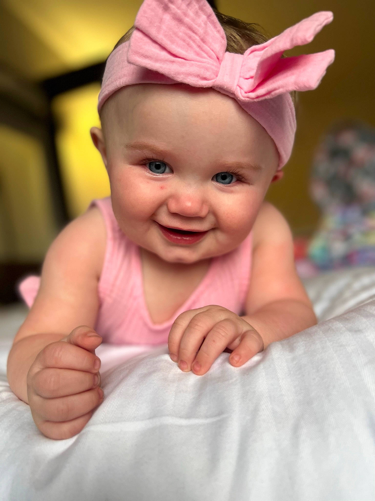 Idalia is registered to the contest to win money with this photo: baby, baby_laughing, baby_toddler_clothing, cap, child, costume_hat, eye, eyebrow, finger, fun, gesture, happy, headgear, headwear, iris, joy, lip, magenta, person, pink