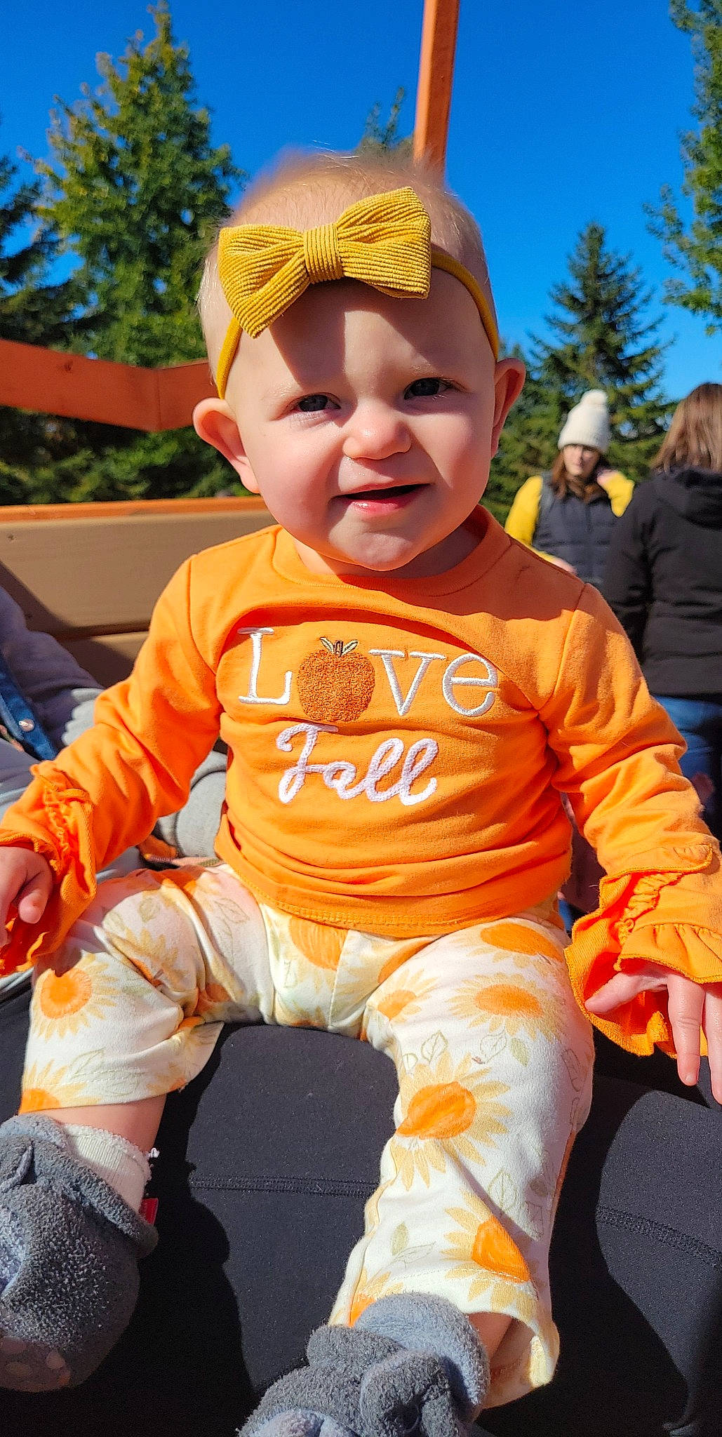 Cara joined the competition — help win amazing prizes! baby, baby_toddler_clothing, baseball_cap, cap, child, facial_expression, fun, grass, happy, head, headwear, leaf, leisure, orange, people, person, plant, recreation, sky, sleeve