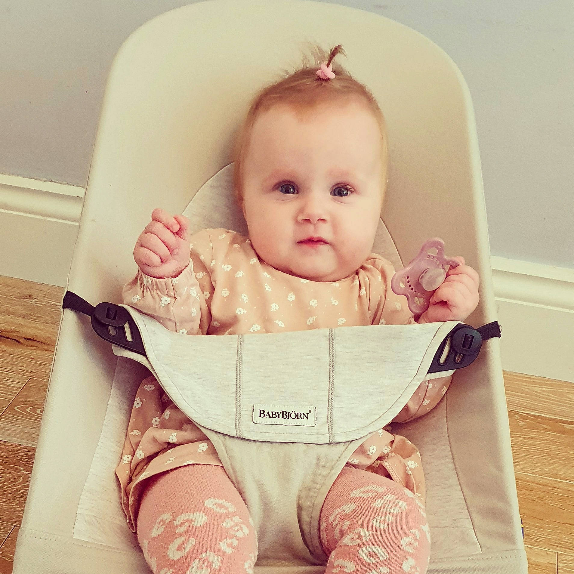 Emily joined the competition — help win amazing prizes! baby, baby_products, baby_safety, baby_sleeping, baby_toddler_clothing, cheek, chest, child, comfort, eye, eyelash, face, happy, head, human_body, person, pink, sitting, sleeve, thigh