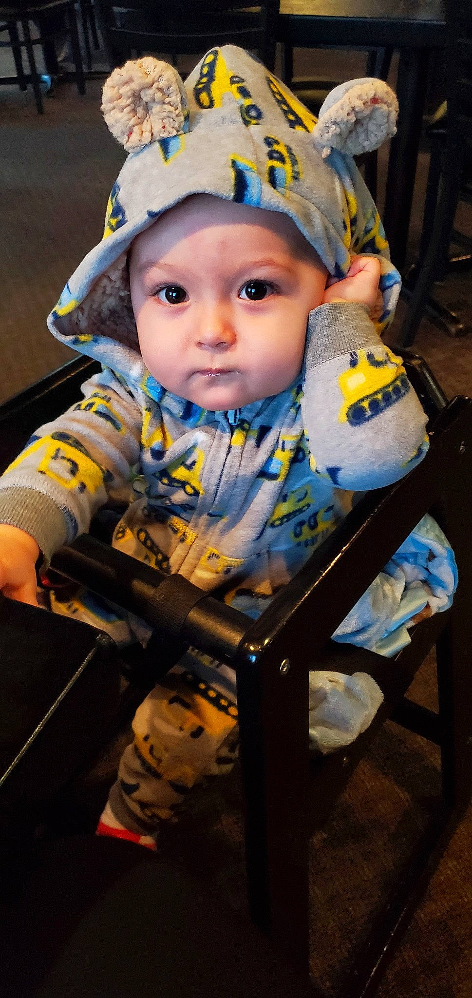 Genesis joined the competition — help win amazing prizes! baby, baby_products, cheek, child, headwear, helmet, person, personal_protective_equipment, product, sitting, smile, toddler, yellow