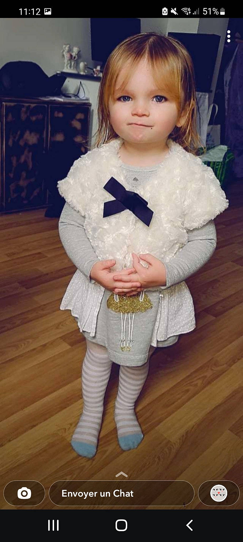 Angelika a rejoint le concours — aidez-le/la à gagner de superbes lots ! baby_toddler_clothing, bangs, bow_tie, cheek, doll, dress, eyelash, fashion_design, flooring, hardwood, head, headgear, joy, lip, person, pink, skin, sleeve, toy, white