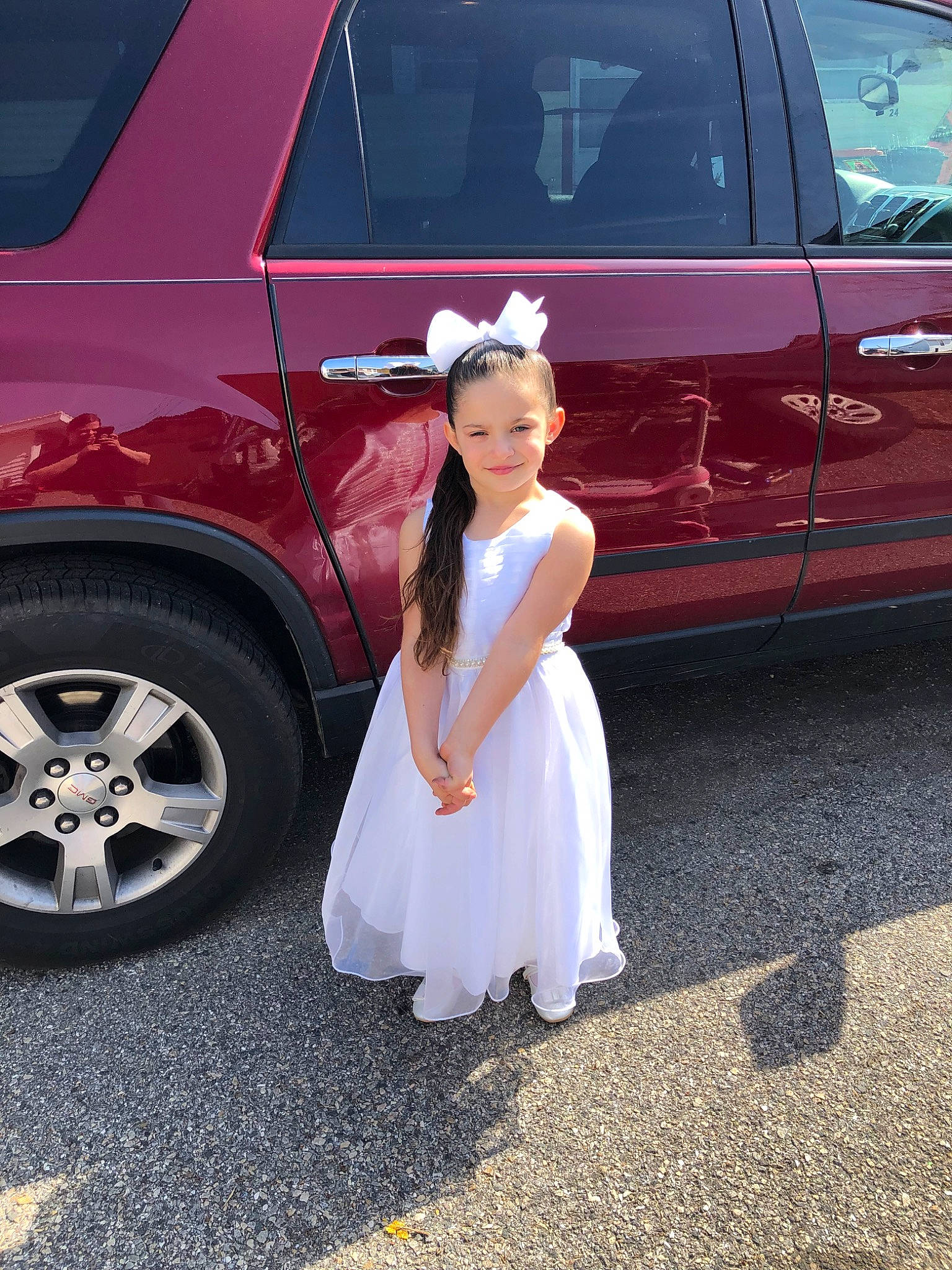 Myriah joined the competition — help win amazing prizes! automotive_design, automotive_window_part, car, ceremony, dress, family_car, joy, luxury_vehicle, person, photography, pink, plant, rim, sport_utility_vehicle, vacation, vehicle, wedding, wheel