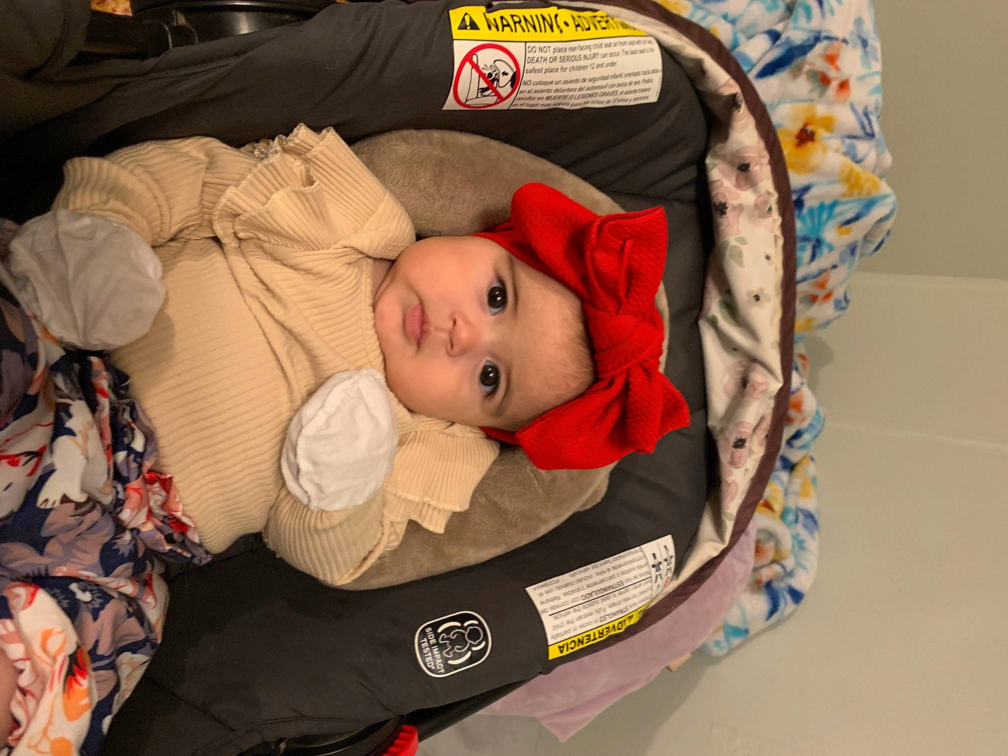 Alanni joined the competition — help win amazing prizes! baby, baby_carriage, baby_products, baby_safety, baby_toddler_clothing, carmine, child, comfort, headwear, person, toddler