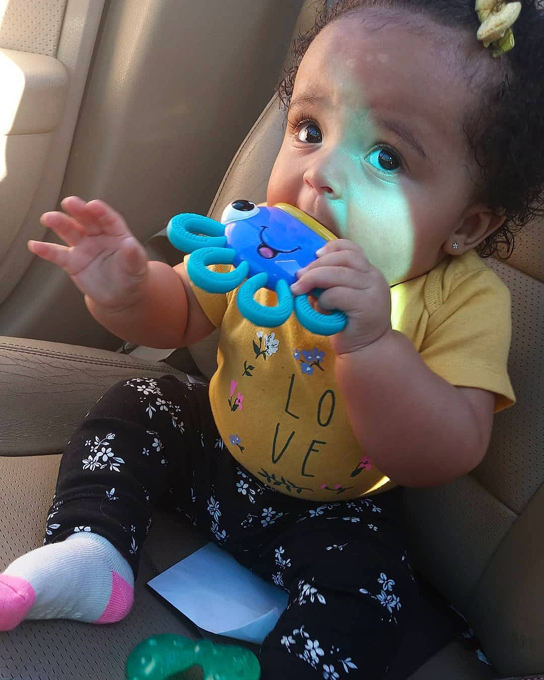 Alora Violet is registered to the contest to win money with this photo: baby, baby_products, baby_toys, child, finger, person, play, product, skin, stuffed_toy, toddler, toy