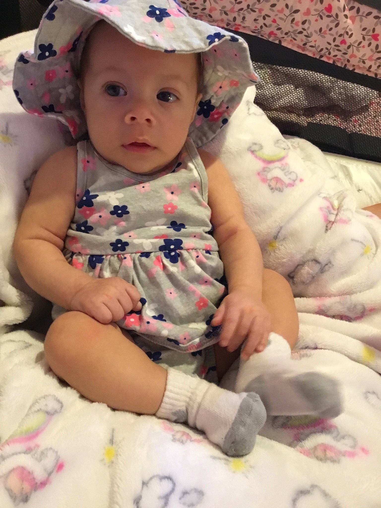 Gabby is registered to the contest to win money with this photo: baby, baby_toddler_clothing, cheek, child, headwear, person, skin, toddler