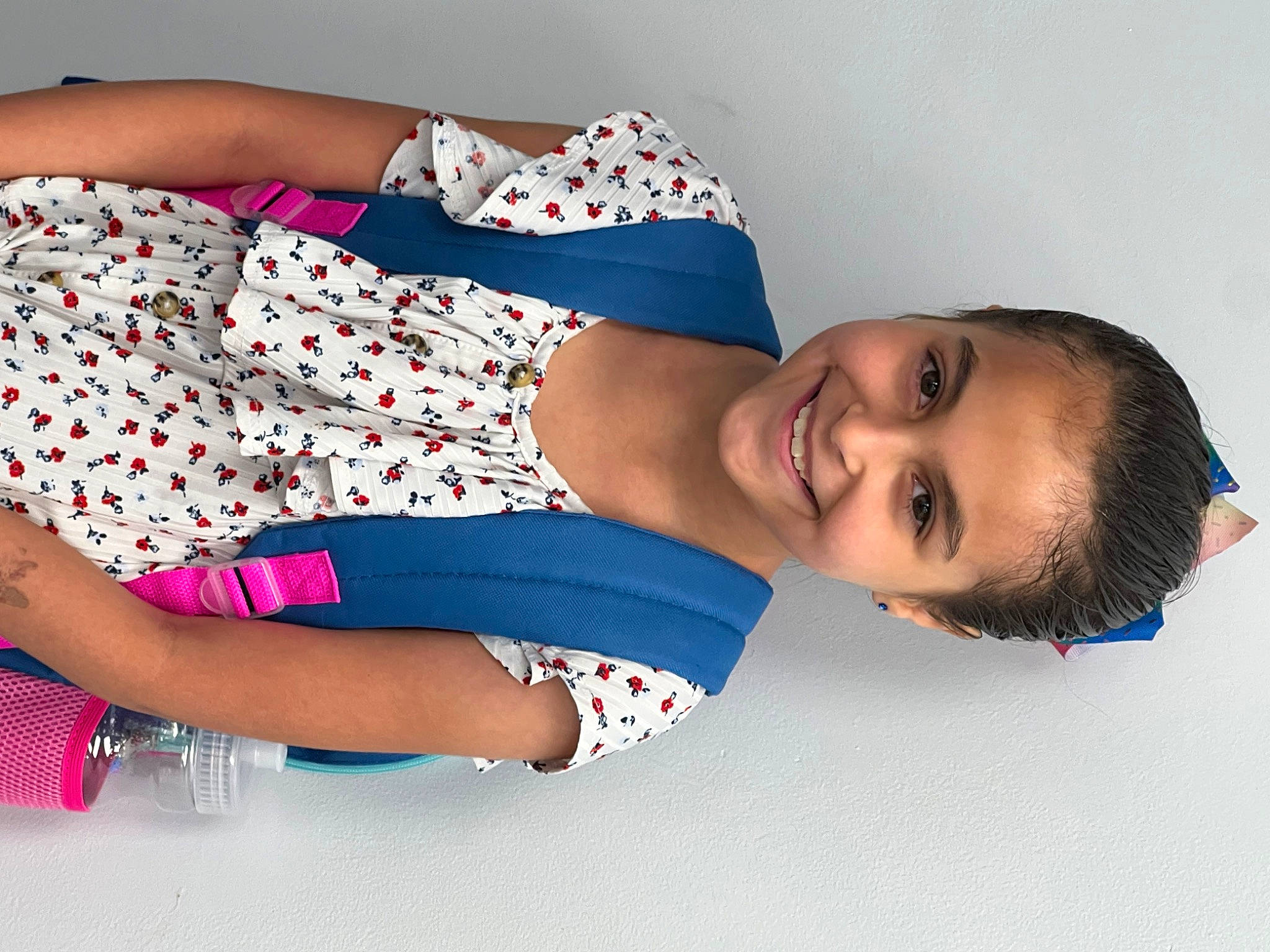 Aubree is registered to the contest to win money with this photo: abdomen, chest, child, comfort, elbow, electric_blue, fun, happy, human_body, human_leg, joint, joy, knee, neck, pattern, person, sleeve, smile, thigh, trunk