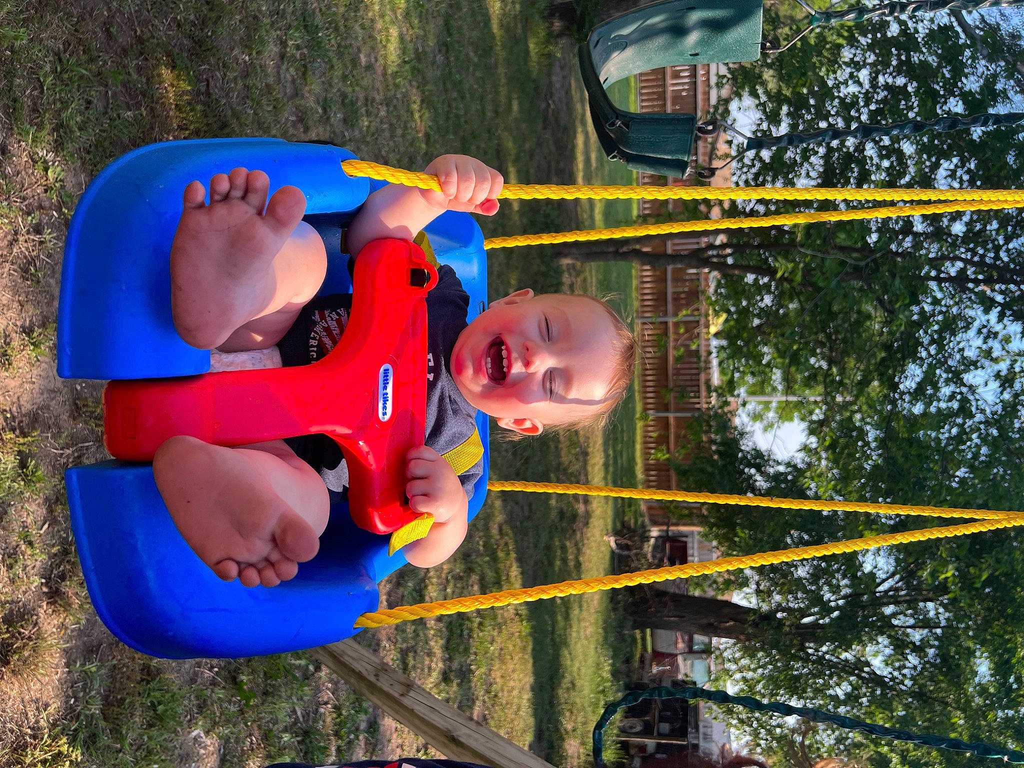 Briggs joined the competition — help win amazing prizes! baby, baby_toddler_clothing, child, city, electric_blue, fun, happy, hat, leisure, nature, outdoor_play_equipment, person, play, playground, pole, recreation, sky, t_shirt, toddler, tree