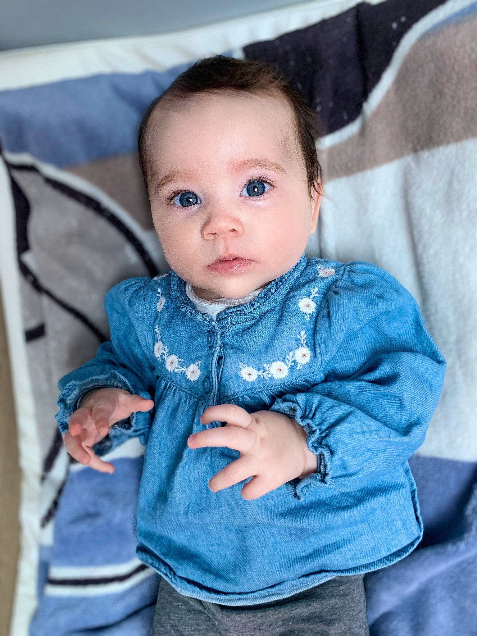 Elia a rejoint le concours — aidez-le/la à gagner de superbes lots ! baby, blue, cheek, child, child_model, denim, eye, face, head, jeans, lip, outerwear, people, person, photography, sitting, skin, smile, textile, toddler