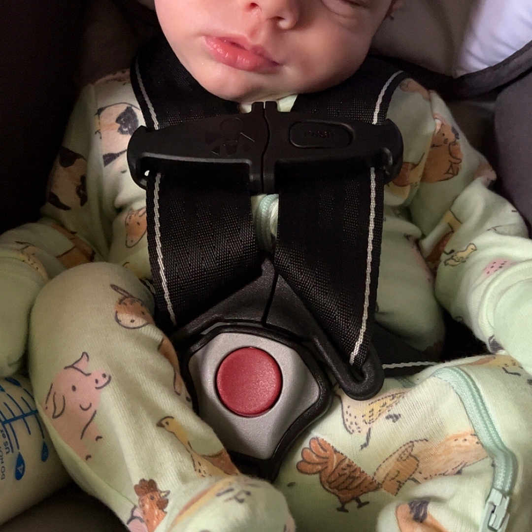 Kayson joined the competition — help win amazing prizes! baby, sleeping, car_seat, pajamas, child, infant, strap, cute, peaceful, rest, face, seatbelt, animal_print, small_child, indoors, closeup, comfort, nap, safety, young_child