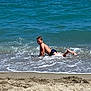 child, boy, beach, ocean, water, waves, sand, swimwear, playing, summer, outdoor, sunny, shore, vacation, holiday, fun, nature, sea, wave_splash, bare_chest