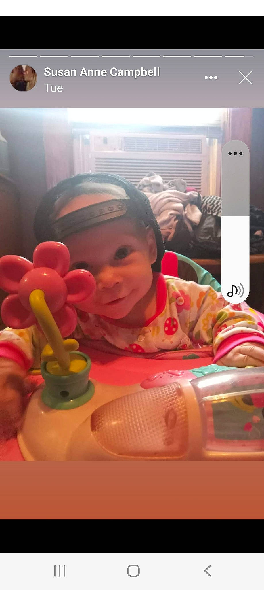 Lylia is registered to the contest to win money with this photo: audio_equipment, baby, baby_products, baby_toddler_clothing, baby_toys, balloon, child, fun, happy, headwear, leisure, magenta, party_supply, person, personal_protective_equipment, plastic, play, room, sitting, toddler