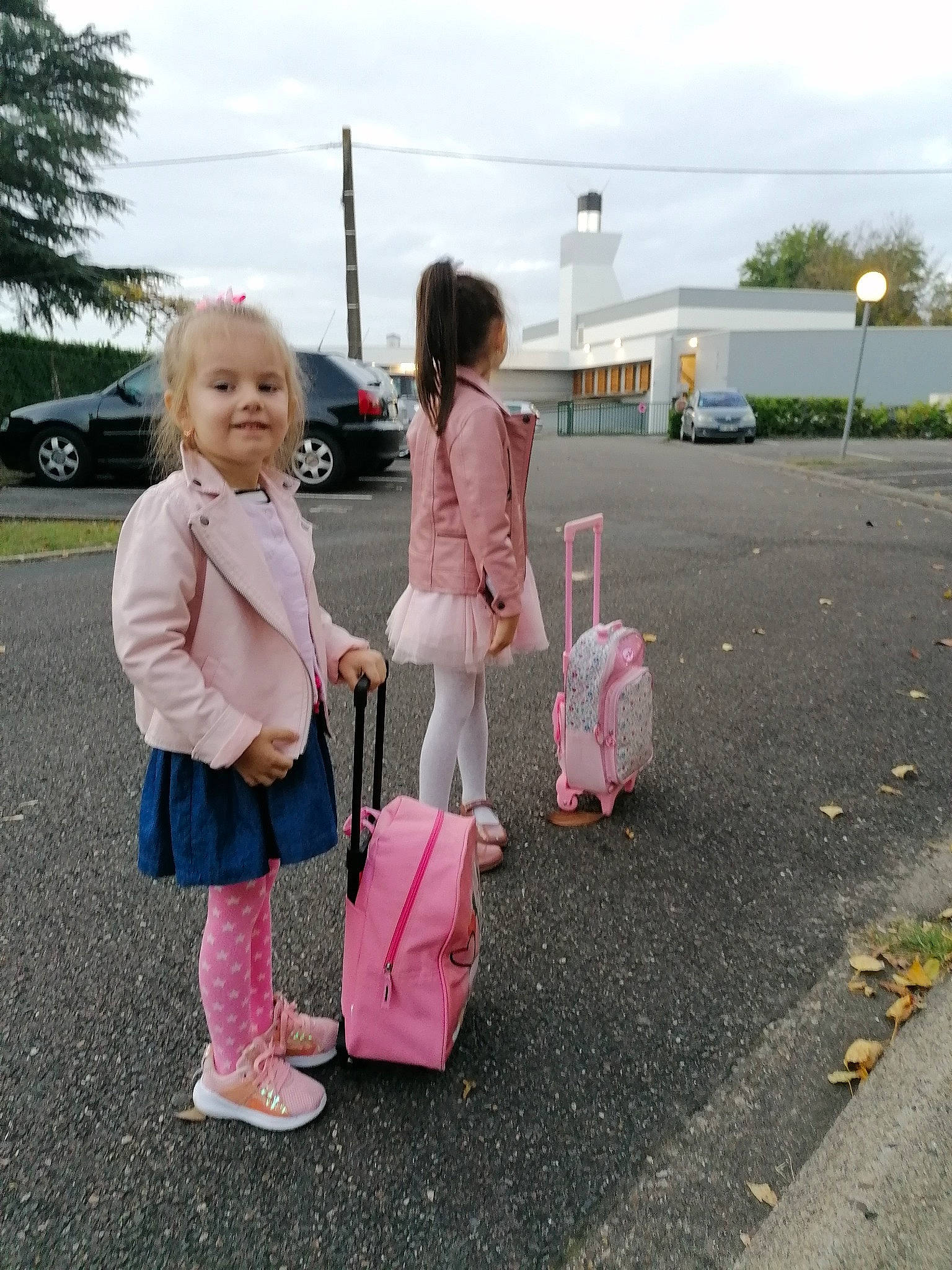 Camelia a rejoint le concours — aidez-le/la à gagner de superbes lots ! asphalt, baby_toddler_clothing, bag, car, fun, grass, joy, land_vehicle, leisure, luggage_and_bags, motor_vehicle, person, pink, plant, recreation, sky, tire, toddler, travel, tree