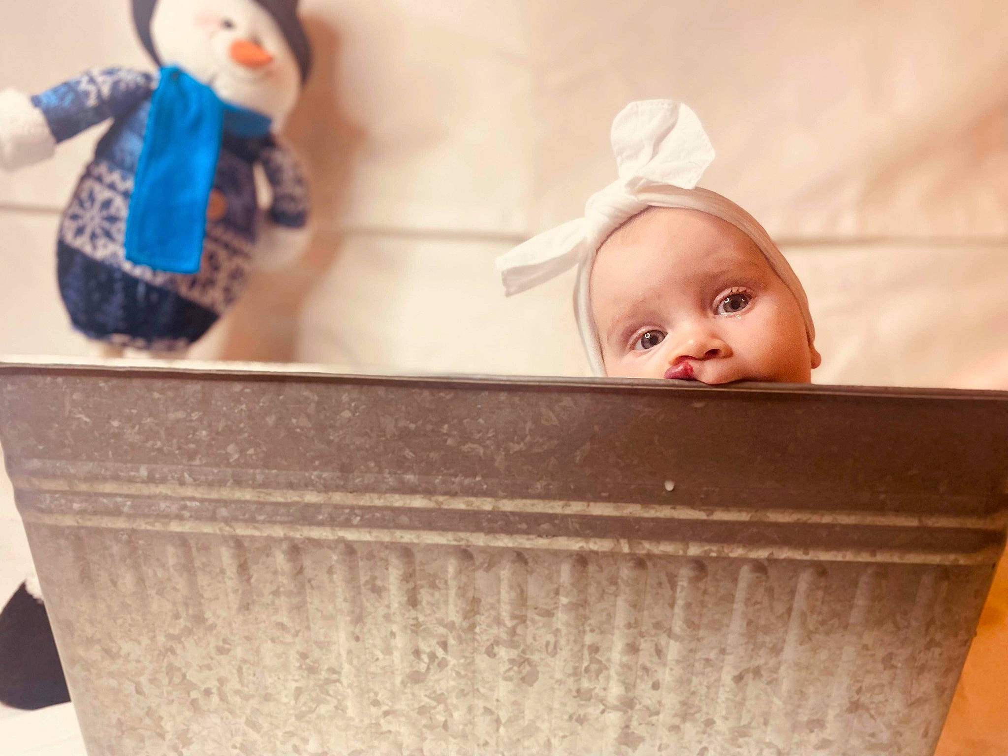 Norah joined the competition — help win amazing prizes! baby, baby_products, baby_safety, baby_toddler_clothing, baby_toys, box, child, fashion_accessory, headgear, household_supply, infant_bed, packing_materials, person, product, rectangle, room, smile, stuffed_toy, toddler, toy