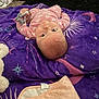 Aurora is registered to the contest to win money with this photo: baby, blanket, pink_clothing, teething_toy, purple_blanket, heart_pattern, infant, lying_down, indoor, soft_toy, car_seat, floor, head, face, child, cute, gaze, newborn, patterned_blanket, toy