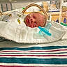 newborn, baby, hospital, incubator, pacifier, blanket, sleeping, infant, medical, nursery, cute, onesie, face, head, striped, resting, healthcare, tiny, patient, peaceful