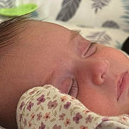 Athena joined the competition — help win amazing prizes! baby, child, closeup, cozy, cute, eyelashes, face, floral_pattern, head, indoor, infant, nap, peaceful, portrait, relaxation, resting, sleeping, sleeve, soft_skin, young