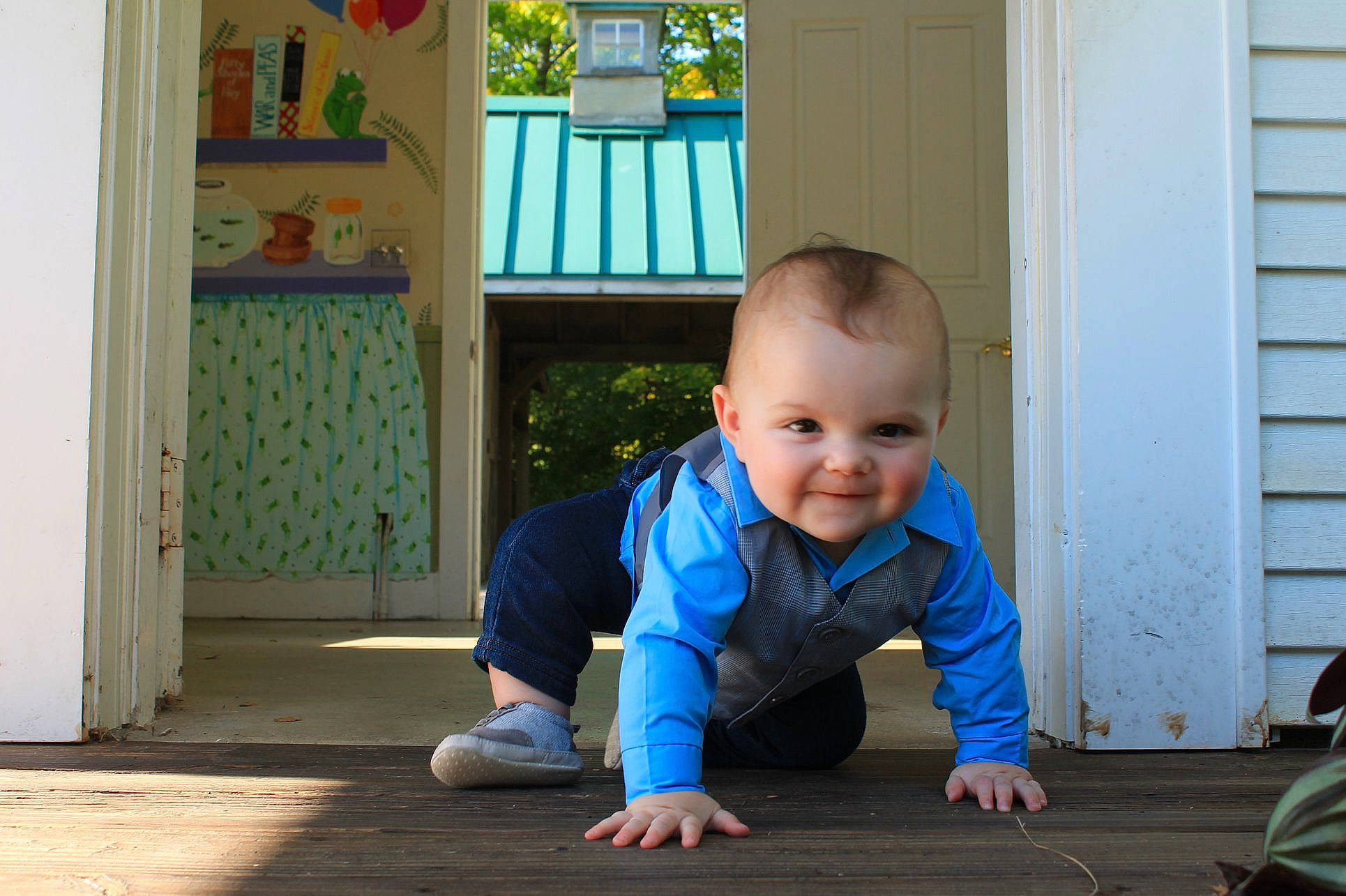 Rostyn is registered to the contest to win money with this photo: blue, boy, child, day, eye, fun, girl, infant, joy, person, play, sitting, standing, toddler, vacation
