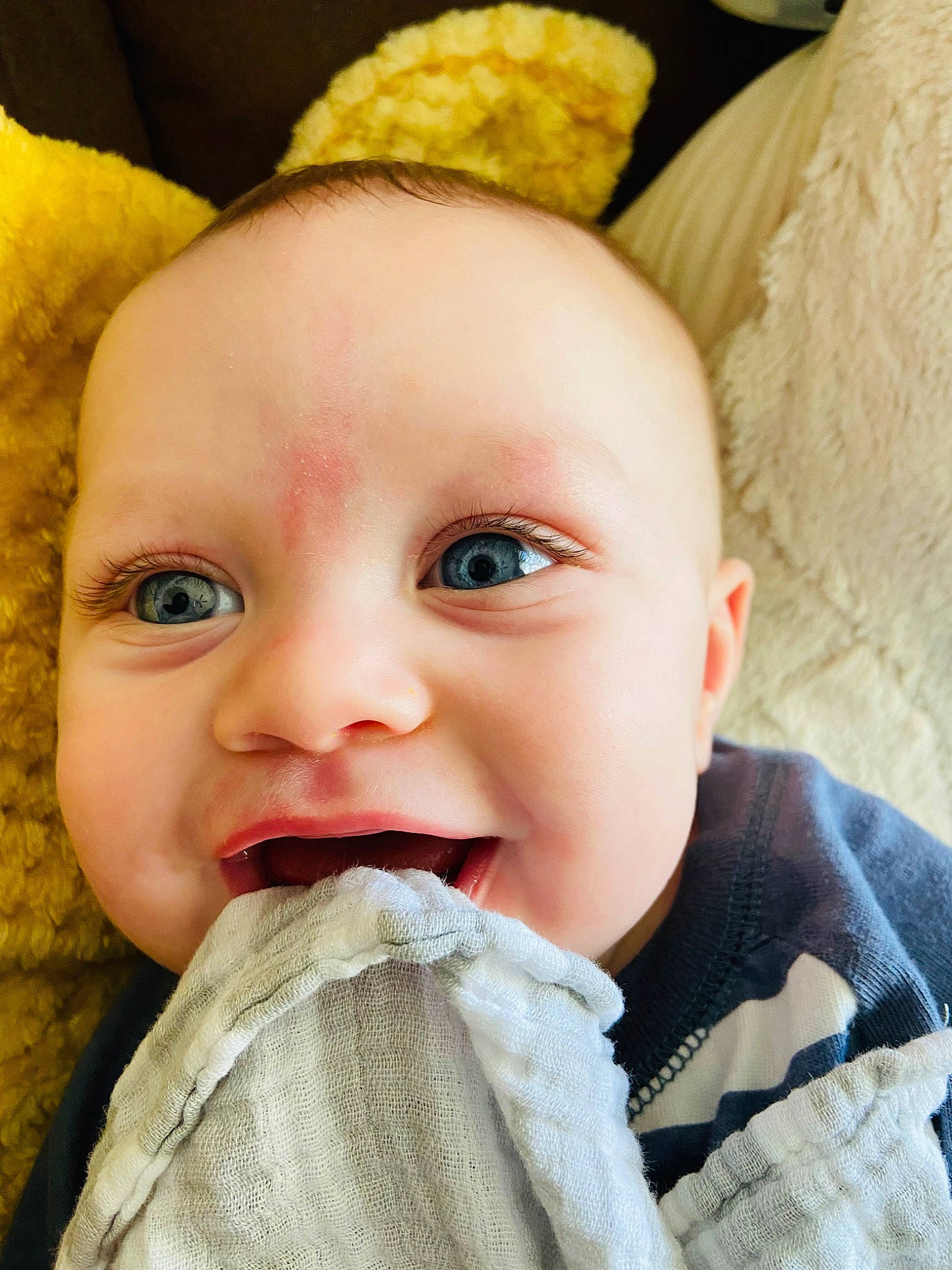 Samuel joined the competition — help win amazing prizes! baby, cheek, eye, eyebrow, face, gesture, hand, happy, head, iris, lip, mouth, nose, organ, outerwear, person, photograph, skin, smile, textile