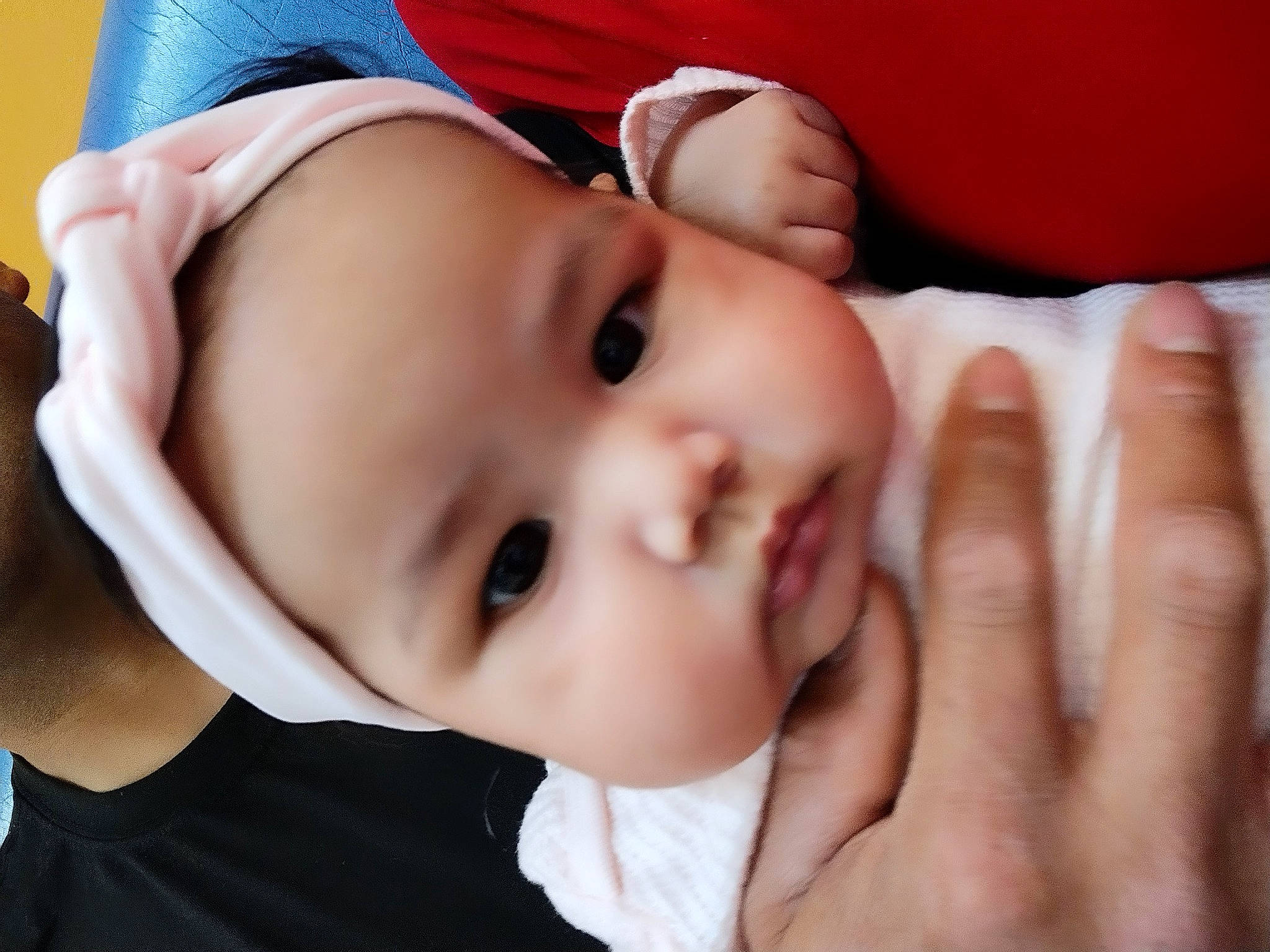 Ana joined the competition — help win amazing prizes! baby, baby_toddler_clothing, cheek, close_up, eye, eyebrow, eyelash, finger, flash_photography, gesture, hand, happy, head, headgear, iris, lip, mouth, nose, person, skin